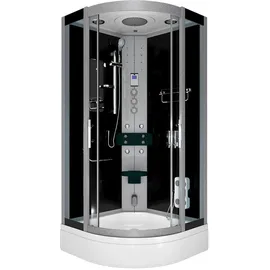 SeniorBad AcquaVapore Duschkabine Dusche D46-53T1 Komplettdusche Fertigdusche 90x90 cm - Schwarz