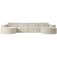 altdecor Wohnlandschaft Beige, Textil, 3-Sitzer, U-Form 384x78x165 cm, Wohnzimmer, Sofas - Couches, Wohnlandschaften, Wohnlandschaften in U-Form