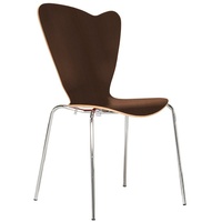 Mauser Sitzkultur Stapelstuhl, ergonomisch-er Schalenstuhl Wartezimmerstuhl Gastro Bistro-stuhl Braun braun