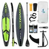 Wkersiy 380cm Racing SUP Board aufblasbar – Schnelles & stabiles Stand Up Paddle Board mit hoher Tragkraft – Allround SUP Set für Yoga & Wandern (Grün, 380 * 76cm)