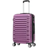 Boleedy Reisekoffer - Kapazität Erweitern Hartschalenkoffer, Handgepäck Koffer Trolleys Leicht, 4 Zwilings-Rollen, Zahlenschloss, Teleskopgriff (Purpurrot, M)