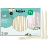 Bolsius Spitzkerzen – 100er Box - Elfenbein – 24,5 cm - Brenndauer: 7 Stunden - Tropffrei