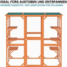 Wiltec Freilaufgehege Katzen 168 x 82 x 166,5 cm Braun/Schwarz