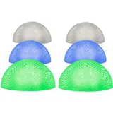 ETC Shop 6er Set LED Halbkugel Leuchten IP44 spritzwassergeschützt blau/grün/transparent/weiß