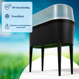 BigDean Hochbeet Balkon 77 x 38 x 84 cm Schwarz