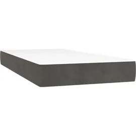 vidaXL Boxspringbett 90 x 200 cm Dunkelgrau