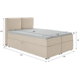 s-style möbel Uma 140 x 200 cm H3 Beige