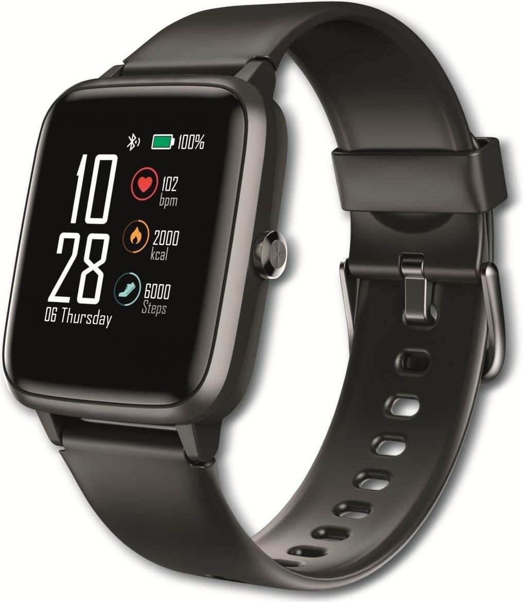 Hama Fit Watch 5910 (37 mm, Edelstahl, Kunststoff, One Size), Sportuhr + Smartwatch