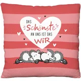 SHEEPWORLD Plüschkissen Motiv Das Schönste 25 x 25 cm Mehrfarbig