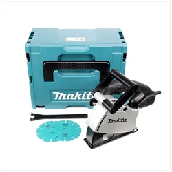 Makita SG 1251 J Mauernutfräse mit 1.400 Watt im Makpac + 2 Diamantscheiben 125 mm