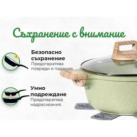 just perfecto household appliances JUST PERFECTO Induktions Töpfe Set 15 pcs - Pfannenset mit deckel - Induktions Töpfe Set - töpfe & pfannen set ohne PTFE und PFOA - Kratzschutz- Kochgeschirr Topfset induktion (Green)