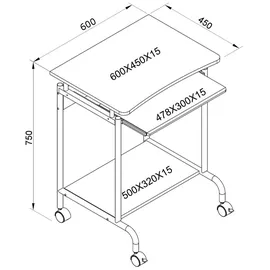 TECHLY ICA-TB S005W Computertisch Weiß
