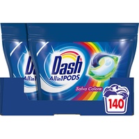 Dash Pods Waschmaschine aus Kapseln, 140 Waschgänge (2 x 70), Farbe sparen, Maxi-Größe, hält die Farben Ihrer Kleidung, effektiv auch bei niedriger Temperatur