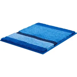 GRUND Badematte Room, rutschhemmend beschichtet, fußbodenheizungsgeeignet, besonders dichter Flor, Badematte mit Streifen, blau