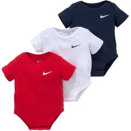 Nike Body NIKE SPORTSWEAR "für Babies", Jungen, Gr. 74 (9), N-Gr, rot (weiß, obsidian, rot), Jersey, Obermaterial: 60% Baumwolle, 40% Polyester, unifarben, Rundhals, abgesteppt, Bodys Body, im praktischen 3er-Pack, mit Rundhalsausschnitt, für Babys