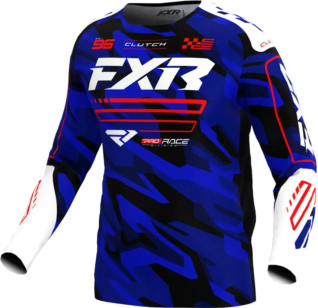 FXR Clutch 2025 Motocross Jersey, weiss-rot-blau, Größe S für Männer