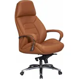AMSTYLE Bürostuhl Echtleder caramel