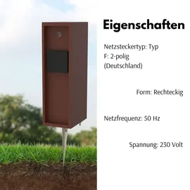 Novatool Gartensteckdose 2 St. Braun