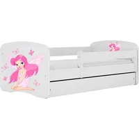 WFL GROUP Jugendbett Emily 70 x 140 cm Kiefer MDF weiß rosa