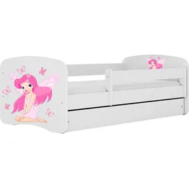 WFL GROUP Jugendbett Emily 70 x 140 cm Kiefer MDF weiß rosa