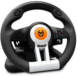 Krom NXKROMKWHL Lenkrad- und Pedale-Set Schwarz PC / PS3 / PS4 / Xbox One