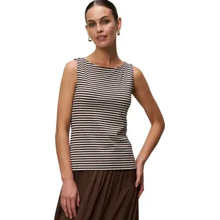 Zero Streifentop mit U-Bootausschnitt in BrownCream | 42