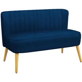 Homcom Sofa, Blau Holz, 56.5x77x117 cm Wohnzimmer, Sofas & Couches, Sofas