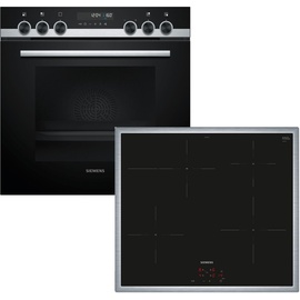 Siemens PQ521IB01 iQ500 Herd-Glaskeramik-Kochfeld-Kombination herdgesteuert, 59,4 cm breit, activeClean - automatische Selbstreinigung, cookControl30 - Automatikprogramme
