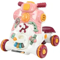 Costway Lauflernhilfe mit Rädern, Spielzugen, abnehmbares Sitzkissen, Baby Walker Gehfrei Baby für Jungen, Mädchen von 6-36 Monaten (Rosa)
