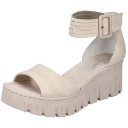 Keilsandalette RIEKER, Damen, Gr. 38, beige, Lederimitat, feminin, Schuhe, Sommerschuh, Sandale, Keilabsatz, mit kräftiger Profilsohle
