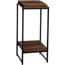 Mendler Blumentisch HWC-K71, Blumenregal Beistelltisch Pflanzregal, MVG-zertifiziert MDF Metall ~ dunkelbraun, 82cm