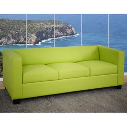 3er Sofa Lille ~ Kunstleder, hellgrün
