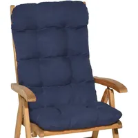 Beautissu Flair HL Hochlehner Auflage 120x50x8cm Dunkelblau