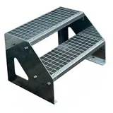 Kaminbau Mierzwa Treppe Freistehend 2 Stufen 44 x 60 x 38 cm Verzinkt
