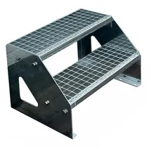 Kaminbau Mierzwa Treppe Freistehend 2 Stufen 44 x 60 x 38 cm Verzinkt