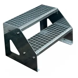 Kaminbau Mierzwa Treppe Freistehend 2 Stufen 44 x 60 x 38 cm Verzinkt