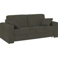 Schlafsofa HOME AFFAIRE "Roma Matratzenhöhe 14 cm", grün, B:200cm H:85cm T:100cm, Struktur/Luxus-Microfaser (100% Polyester);Struktur fein ( 100% Polyester), Sofas, Schlafsofa, Dauerschlaffunktion, mit Unterfederung, Lattenrost, Matratze