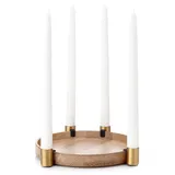 Applicata Kerzenkranz Luna Eiche Messing