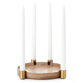 Applicata Kerzenkranz Luna Eiche Messing