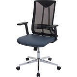 MCW Bürostuhl MCW-J53, Drehstuhl Schreibtischstuhl, ergonomisch Kunstleder blau-grau