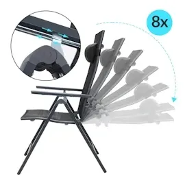 CASARIA Gartenstuhl Bern Premium 69 x 69 x 112,5 cm grau 4 St.