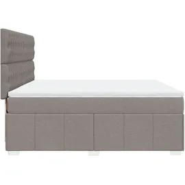 vidaXL Boxspringbett mit Matratze Taupe 180x200 cm Stoff