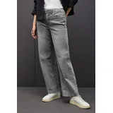 STREET ONE Wide Leg Jeans light Grey random washed, 32 - 32W / 30L