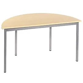 Sodematub Mehrzwecktisch ahorn, alu halbrund, Vierkantrohr alu, 140,0 x 70,0 x 74,0 cm