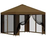 vidaXL Garten Pavillon 3 x 3 m inkl. 4 Seitenteile Taupe