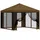 vidaXL Garten Pavillon 3 x 3 m inkl. 4 Seitenteile Taupe