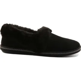 SKECHERS Cozy Campfire Team Toasty Slippers, Black Microfiber/Faux Fur Line, 39