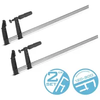 STAHLWERK Schraubzwinge 120x800 mm Klemmzwinge stabile F-Zwinge 2er Set