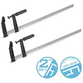 STAHLWERK Schraubzwinge 120x800 mm Klemmzwinge stabile F-Zwinge 2er Set
