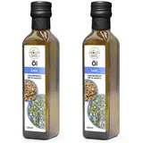 2x500 ml Leinöl Leinsamenöl Health Seed® - Ungefiltert Kaltgepresst Glasflasche